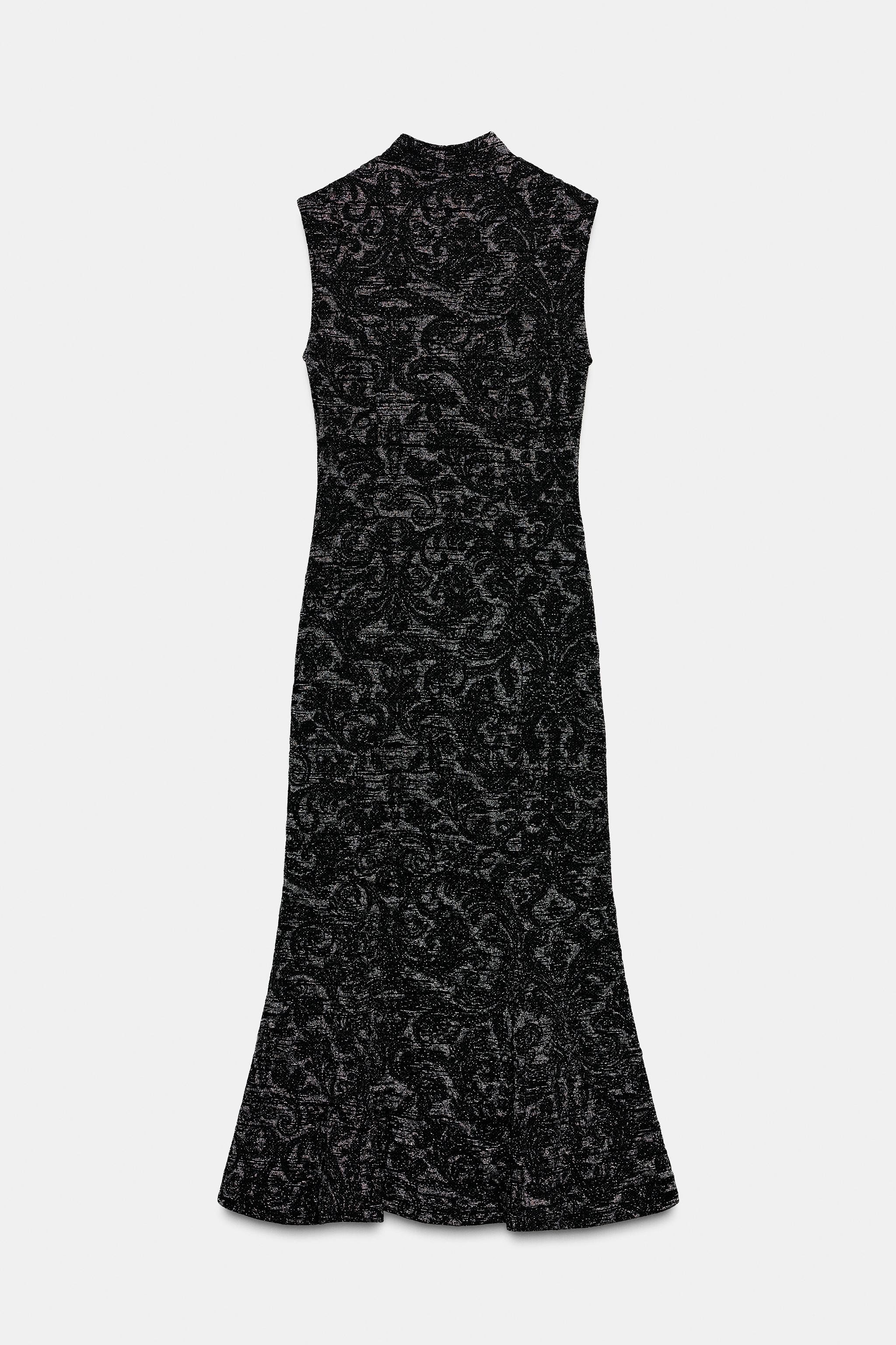 ROBE EN JACQUARD À FIL MÉTALLISÉ